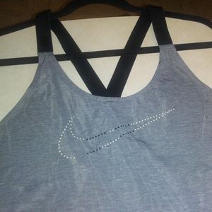 Women's Large Gray and Black Nike Dri-Fit Tank Top